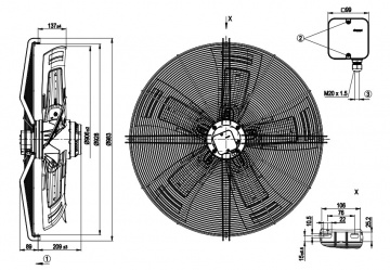 Ventilator axial EBM-Papst S6D910-CA01-01 (910 mm)
